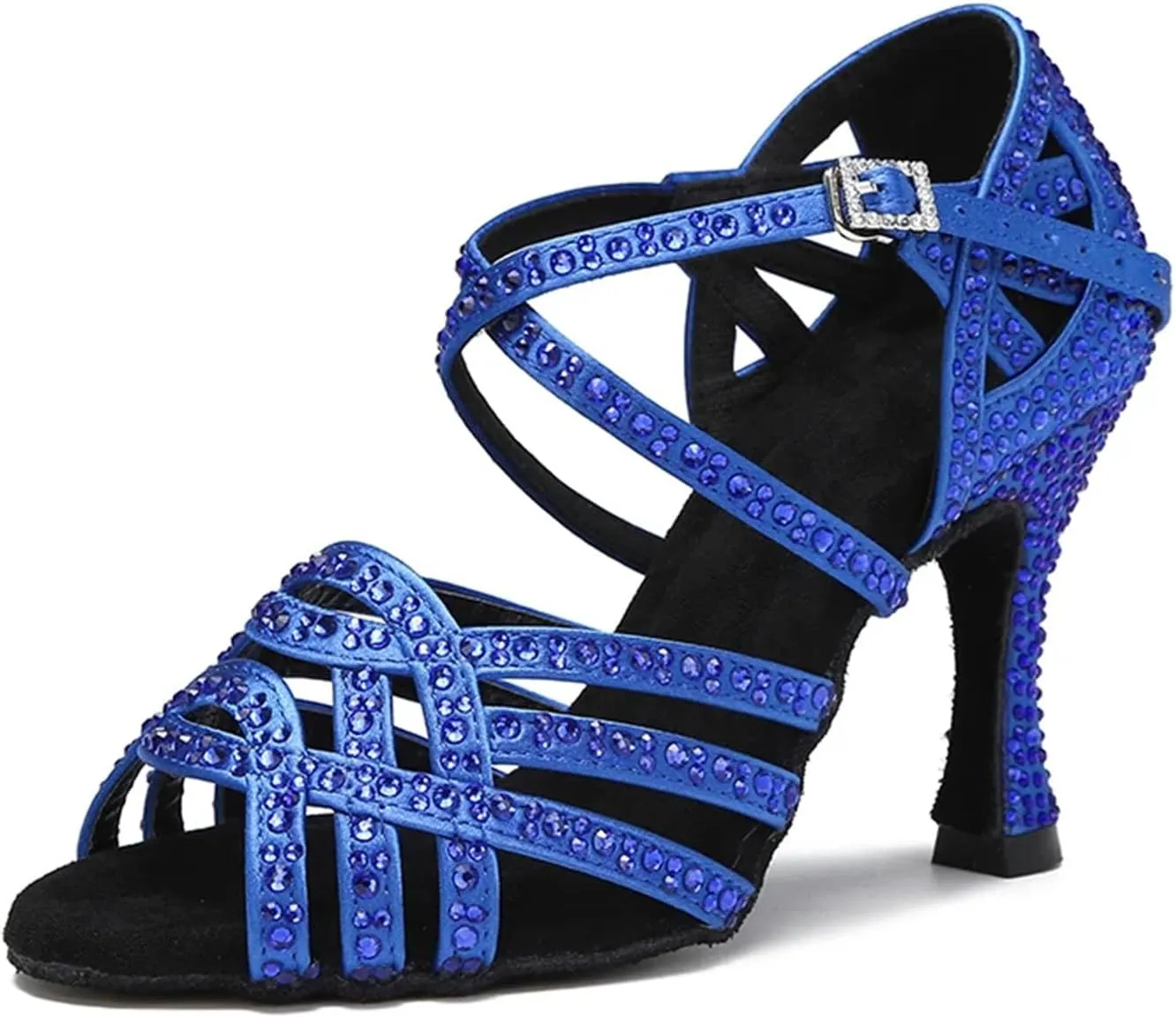 Women's Blue Latin Dance Shoes - Ballroom Party Soft Bottom Salsa Sandals, 5CM/2Inch Heel Height