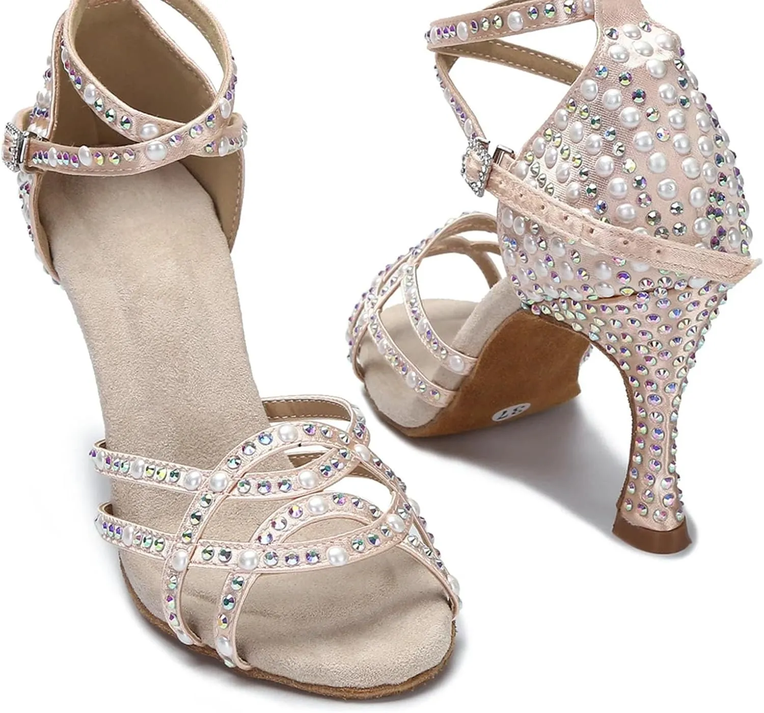 Women's Latin Dance Training Shoes - Tango Salsa Ballroom Wedding Sandals, 5CM/2Inch Heel Height