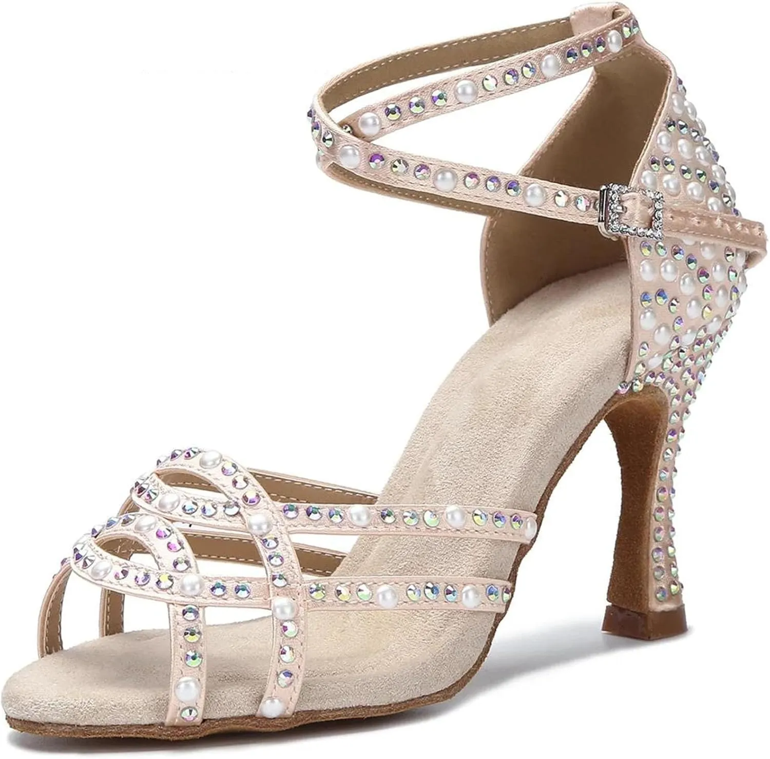 Women's Latin Dance Training Shoes - Tango Salsa Ballroom Wedding Sandals, 5CM/2Inch Heel Height