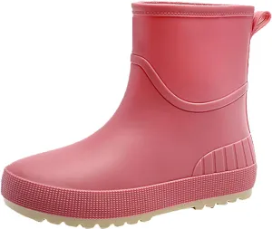 Womens Rain Boots Tall Mens Grounded Footwear Block Heeled Booties Hiking Barefoot Shoes Short Rain Boots for Women Waterproof Garden Shoes Womens Winter Boots