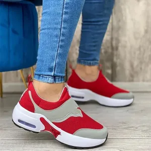 Women's Walking Shoes,Fashion Sneakers for Women,Breathable Sneakers Lightweight Knitted Non-Slip Shoe for Women Work Workout Gym Travel-Red||11