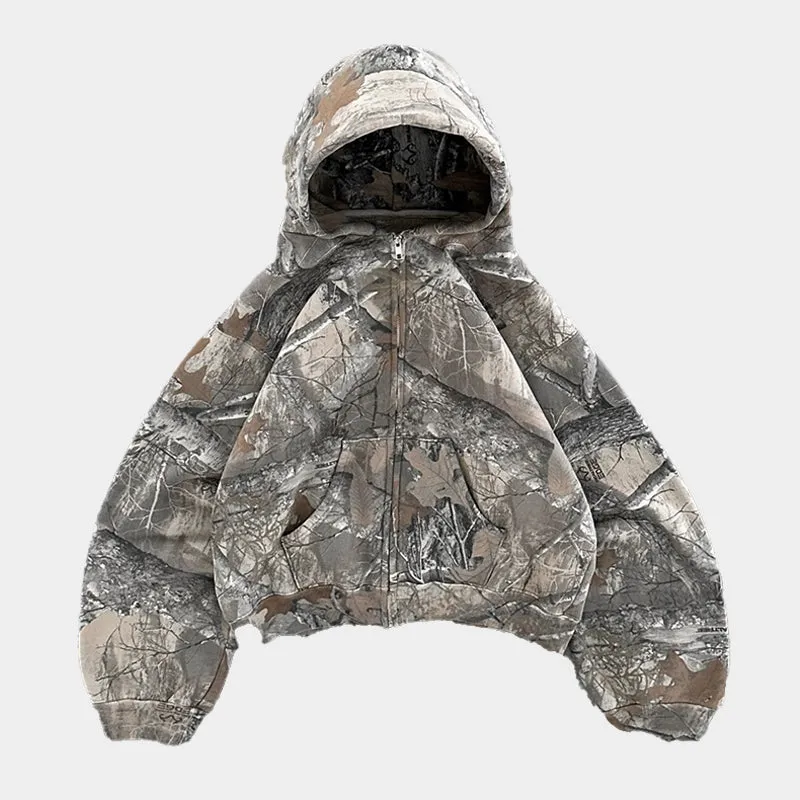 Woodland Spirit | Camouflage Zip-Up Hoodie